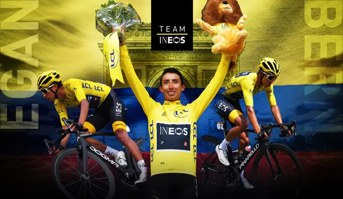 Foto Egan Tour
Postal de Ineos en honor a Egan Bernal, campeón del Tour de Francia. | Foto: EFE - El País